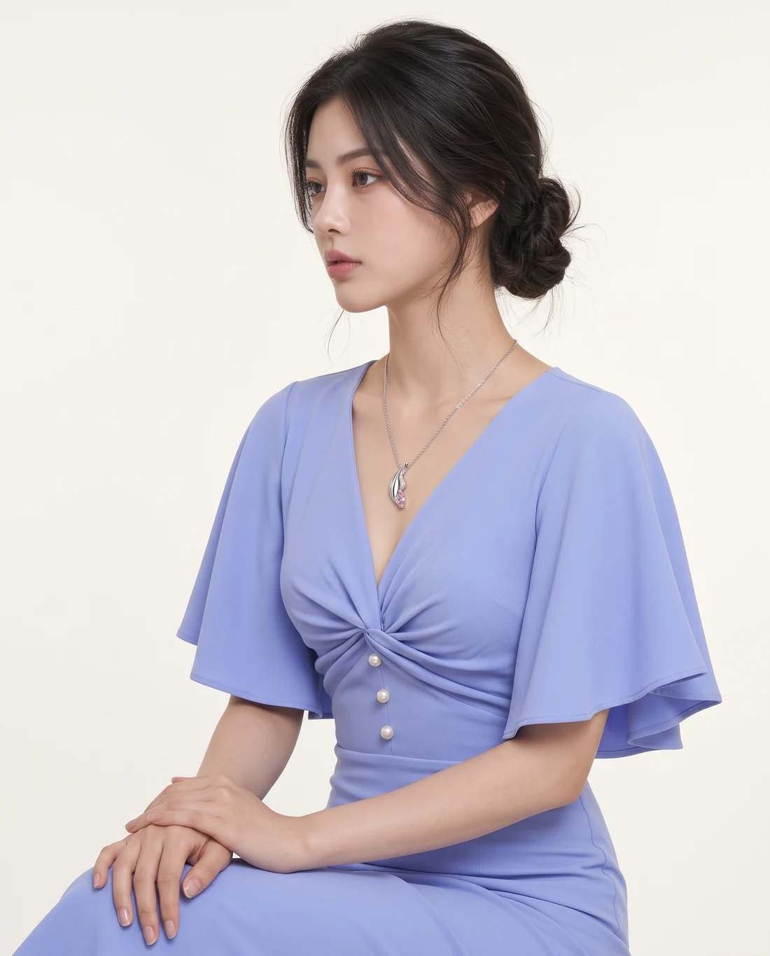 같은 의상·포즈·목걸이·배경으로 생성한 모델 비교 결과 1